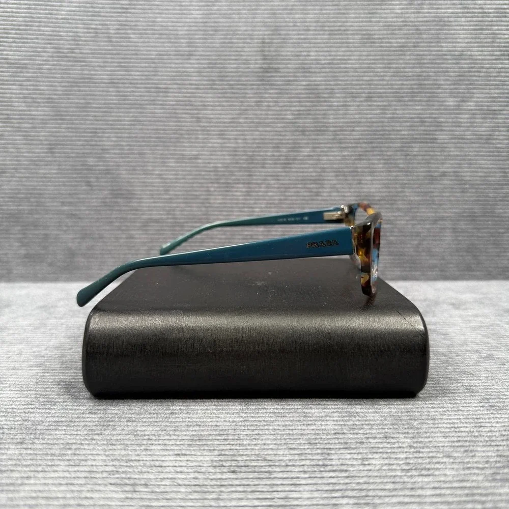 Prada NAG-1O1 Tortoise Teal Rectangular Eyeglasses Frames Italy BP30353232